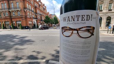 Designer Tom Davies released a 'wanted' poster after his Sloane Square store was broken into
